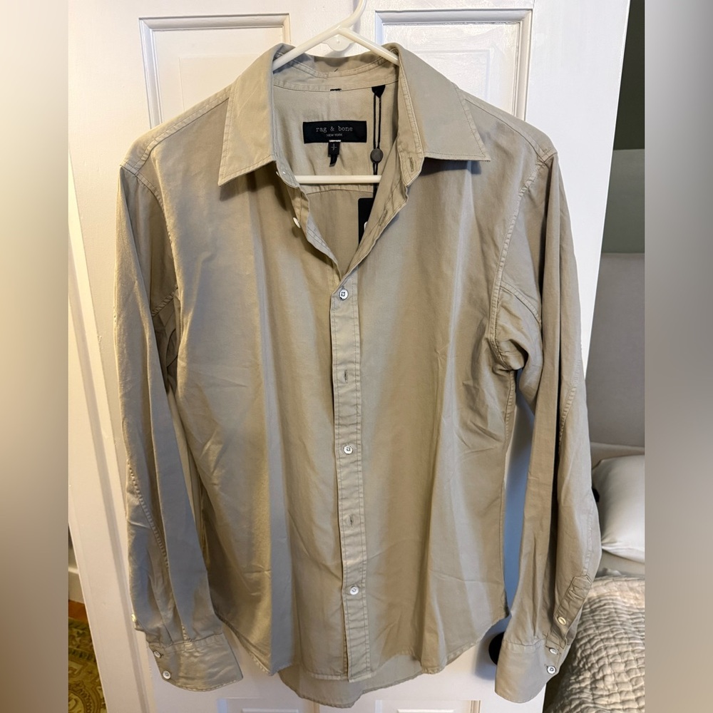 Rag & Bone Men's Tan Button Down Shirt
